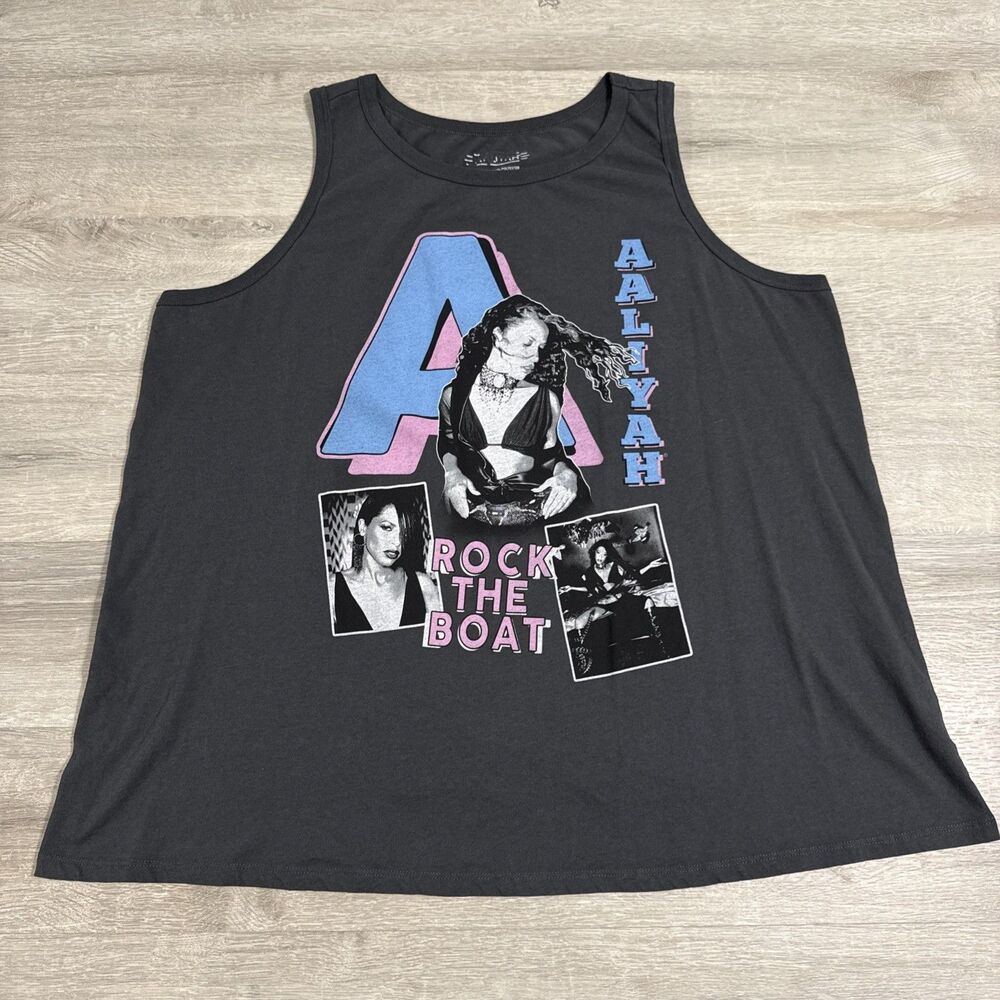 Aaliyah Shirt Rock The Boat Women's Black Tank Top Size 3 Cotton Blend